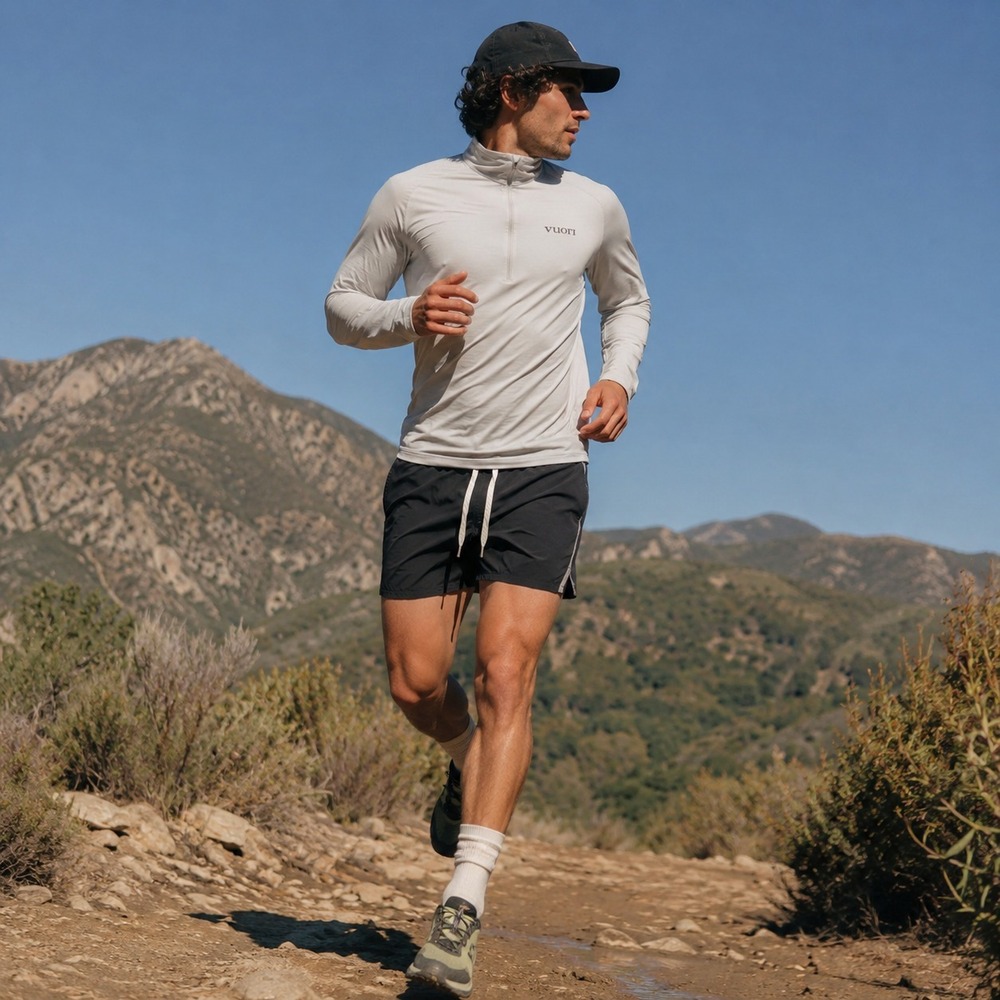 Vuori Mens Trail Short Sz S Black Gray‎ Athletic Running Lined Drawstring